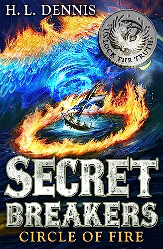 Book cover: fiery phoenix, small boat, and large text “SECRET BREAKERS”.
