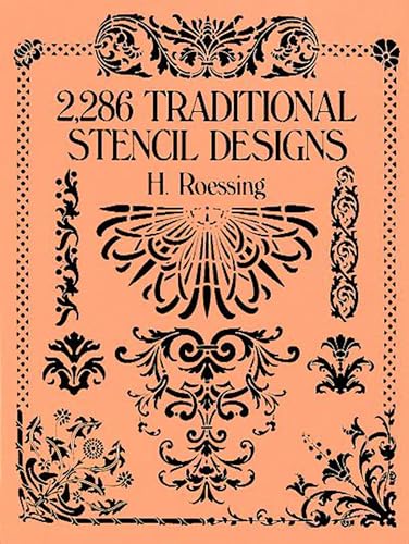 Book cover featuring ornate black stencil designs on an orange background.