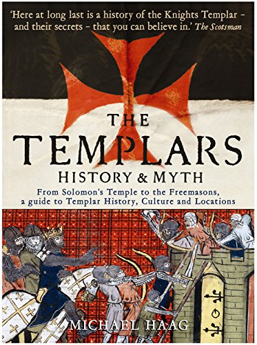Book cover: “Templars: History and Myth” with a red cross and medieval imagery.