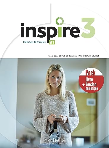 French textbook “Inspire 3” pack with a young woman holding headphones.