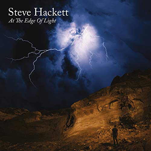"Album cover: 'At The Edge Of Light' by Steve Hackett, featuring a stormy landscape."