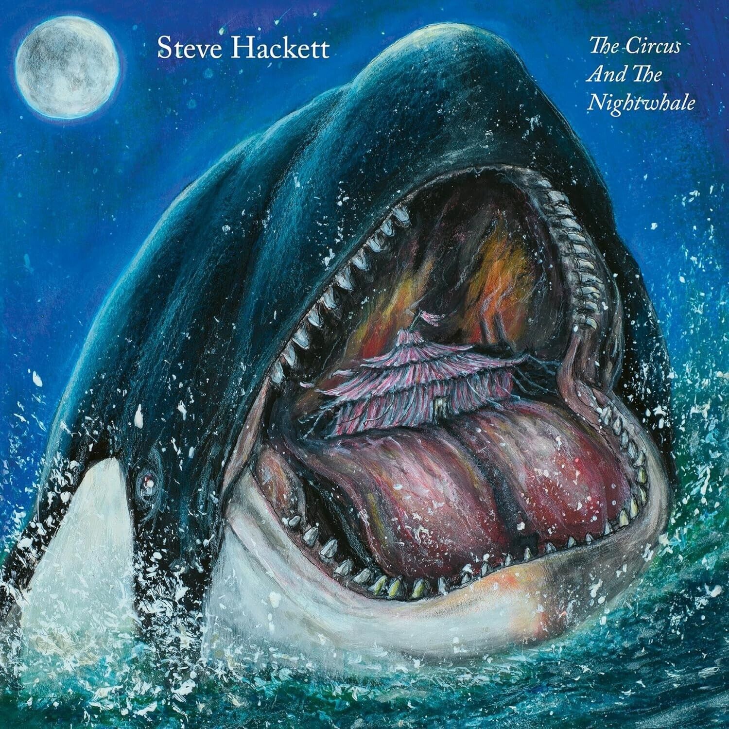 Album cover: painted whale with a circus tent inside its mouth.