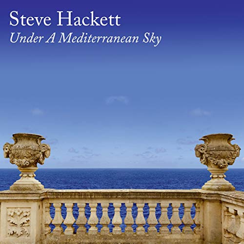 "Album cover with balcony overlooking the sea, ornate railings, and blue sky."