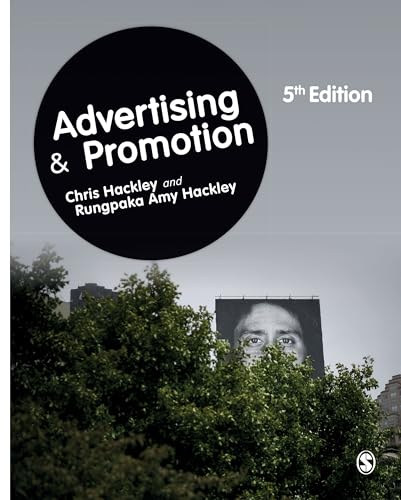 Book cover: "Advertising & Promotion," 5th Edition, with cityscape background.