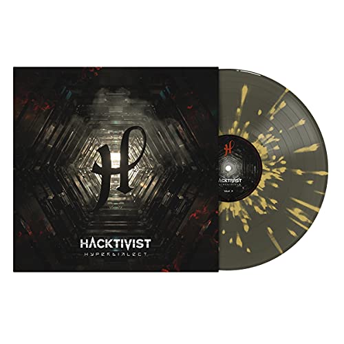 Hacktivist “Hyperdialect” vinyl record with abstract, dark cover art.