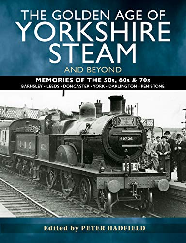 Vintage steam train at a station, Yorkshire, 1950s-1970s book cover.
