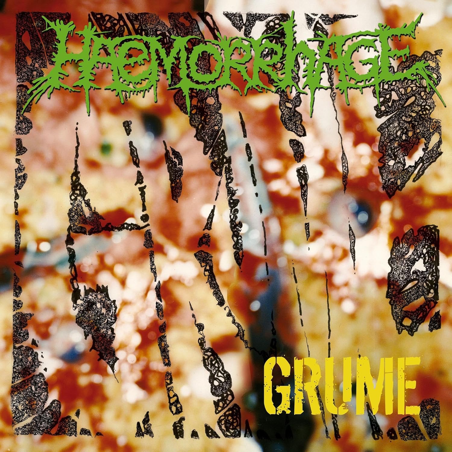 Vinyl record of Haemorrhage’s “Grume,” likely with dark, gore-themed cover art.