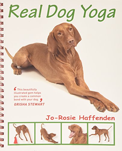 Book cover: a reddish-brown dog lying down, titled "Real Dog Yoga".
