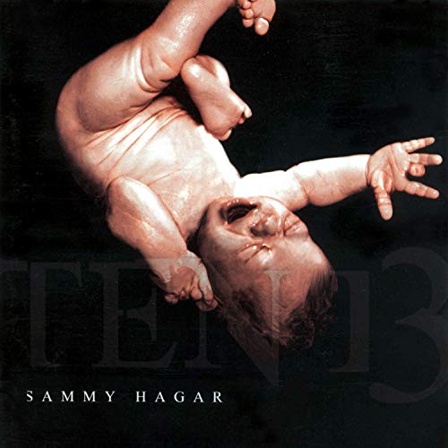 Album cover for Sammy Hagar’s “Ten 13” featuring a baby suspended in air.