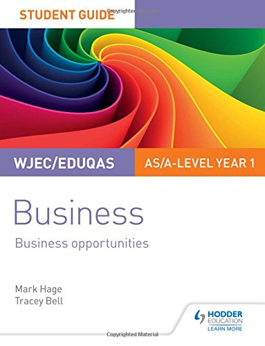 Book cover: "Business Opportunities" student guide with colorful swirl design.