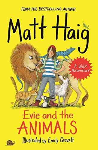 Book cover for Evie and the Animals showing a girl surrounded by various animals.