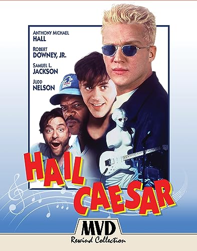 Hail Caesar" Blu-ray cover featuring Anthony Michael Hall, Robert Downey Jr., and Samuel L. Jackson.