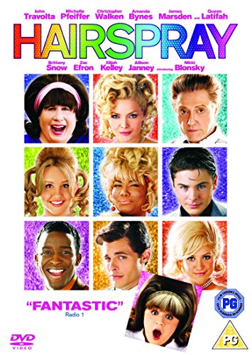 Hairspray" DVD cover featuring a cast of actors in colorful, styled hair.