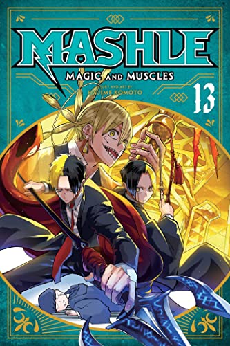 Manga cover featuring three characters and a large sword against a teal background.