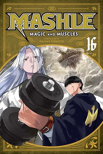 Manga cover featuring Mash Burnedead holding a dumbbell with a long-haired character behind him.