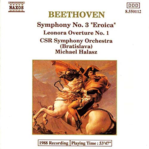 CD cover: Beethoven’s “Eroica” with painting of Napoleon on horseback.