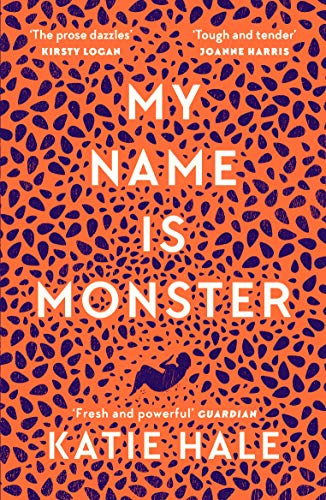 Book cover: orange with dark purple spots, title "My Name Is Monster".