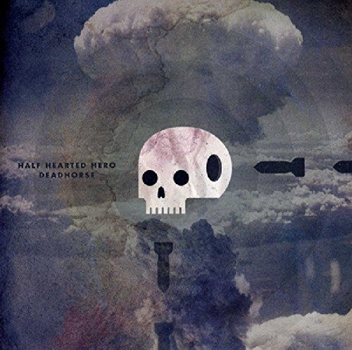 A vinyl record cover featuring a skull and bombs against a cloudy background.