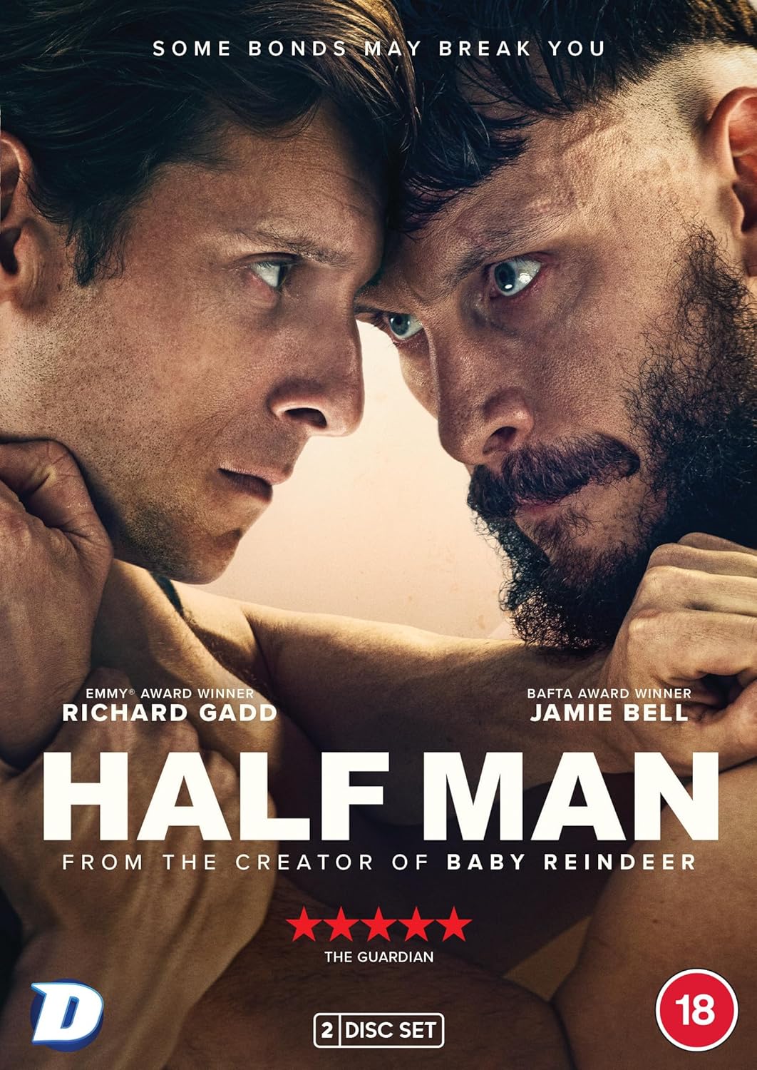 DVD cover for "Half Man" featuring Richard Gadd and Jamie Bell.