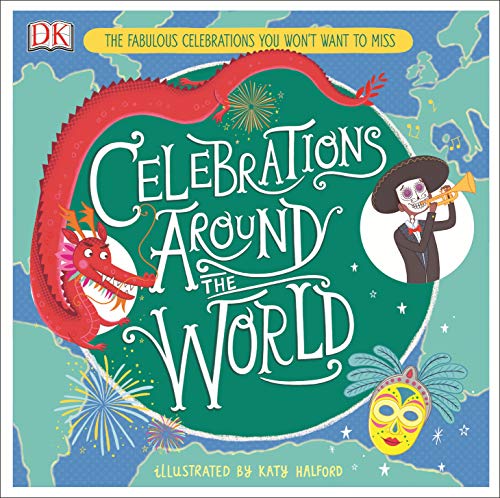 Book cover with colorful illustrations of celebrations and a dragon.
