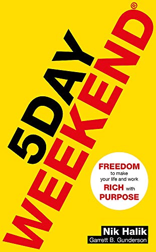Yellow book cover with bold red and black text, "5 DAY WEEKEND".