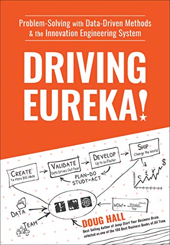 Book cover: "Driving Eureka!" with data-driven problem-solving diagrams.
