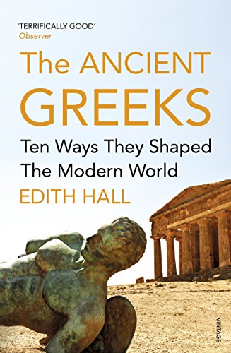 Book cover: “The Ancient Greeks” with sculpture and temple imagery.