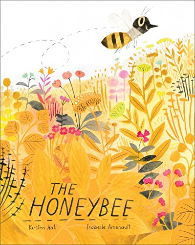 Book cover: illustrated bee flying over yellow wildflowers and foliage.