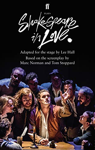 Play script cover for "Shakespeare in Love" with stage actors pictured.