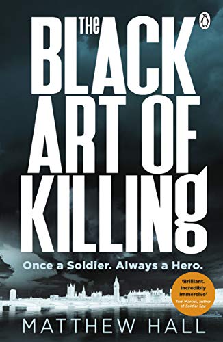 Book cover: “The Black Art of Killing” by Matthew Hall, city skyline.