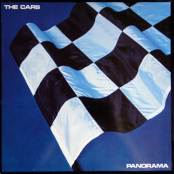 Album cover for The Cars' Panorama showing a black and white checkered flag.