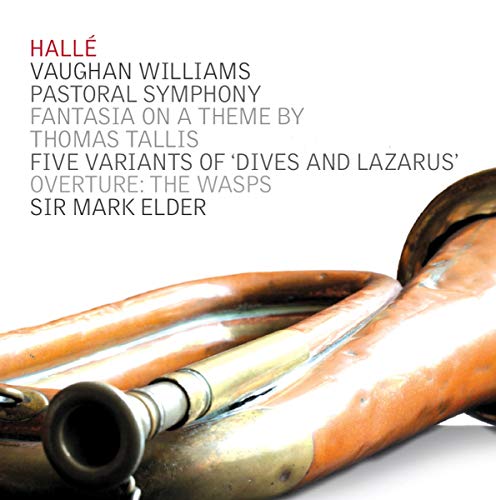 CD cover with brass instruments and text listing composers and performers.