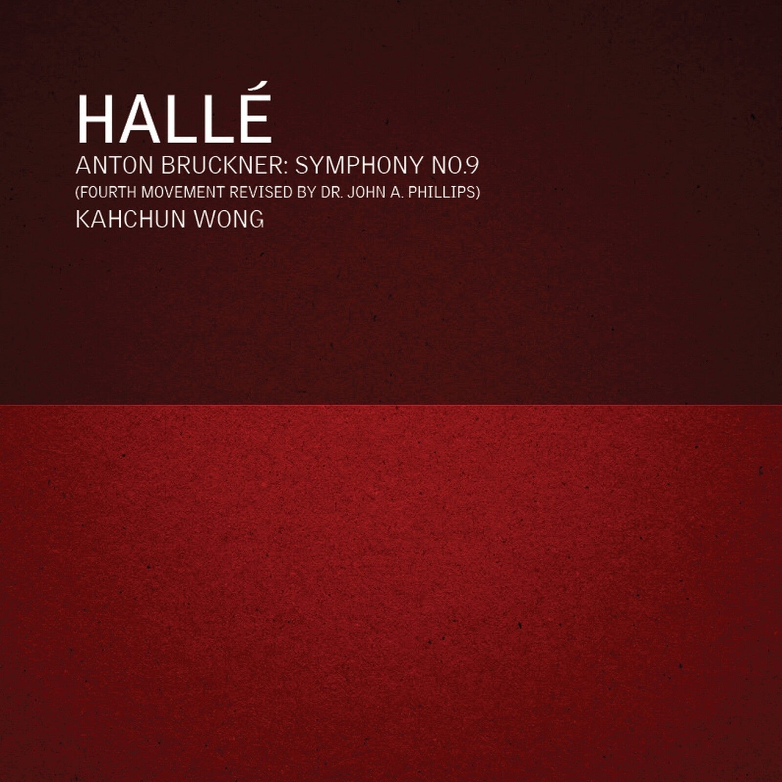 Red CD cover for Halle Orchestra’s Bruckner Symphony No. 9.