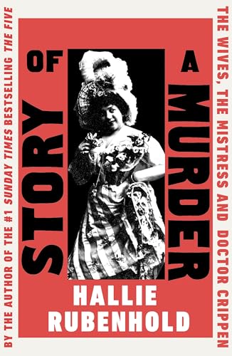Book cover: woman in ornate dress, red and white text, "Story of a Murder".