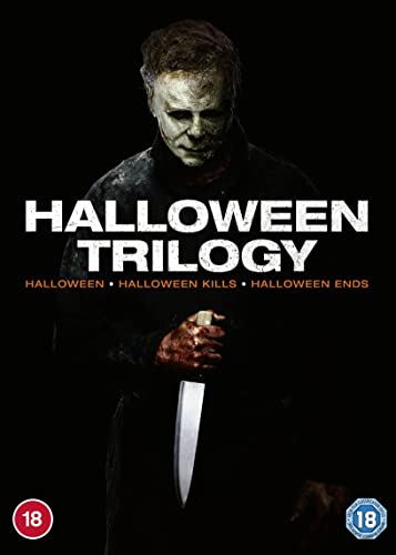 Halloween trilogy DVD cover featuring Michael Myers holding a knife.