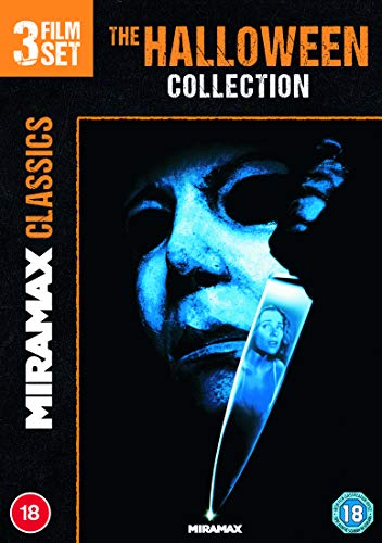 Halloween movie collection DVD cover featuring Michael Myers and a frightened woman.