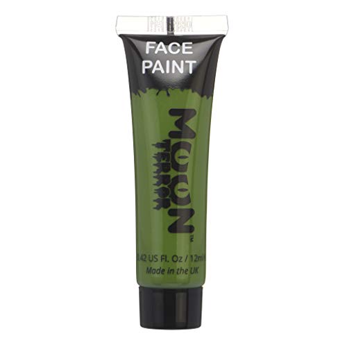 A 12ml tube of green Moon Terror face paint against a white background.