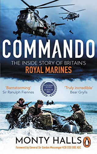 Book cover: “Commando,” featuring Royal Marines in action with helicopters.