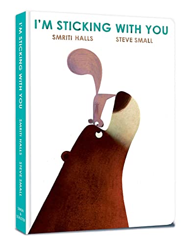 Book cover showing a small squirrel standing on the nose of a large bear.