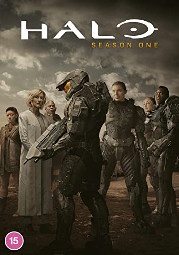 Halo Season 1 DVD cover featuring armored soldiers and diverse characters.