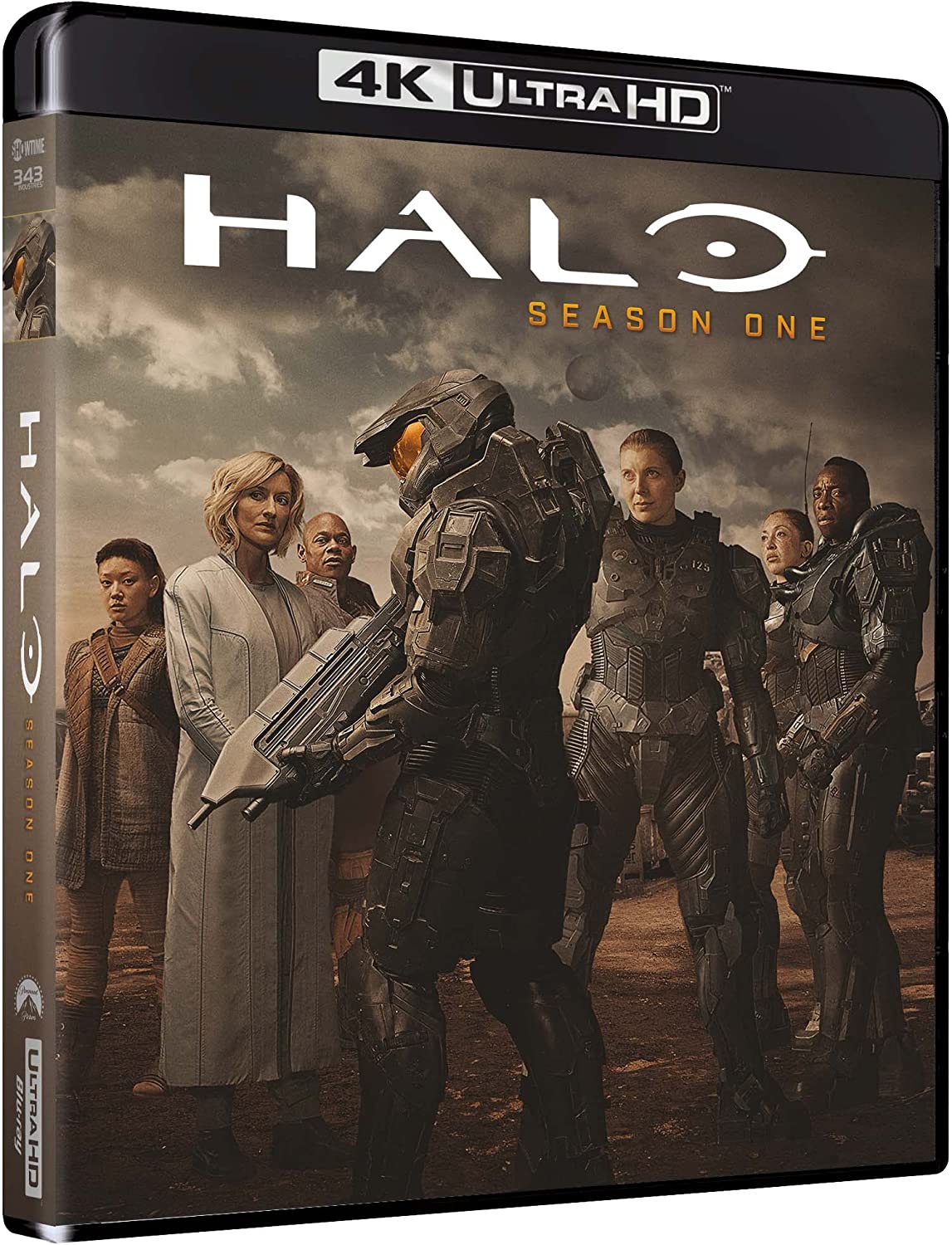 The back cover of a Blu-ray disc case for "HALO: SEASON ONE" with a barcode.