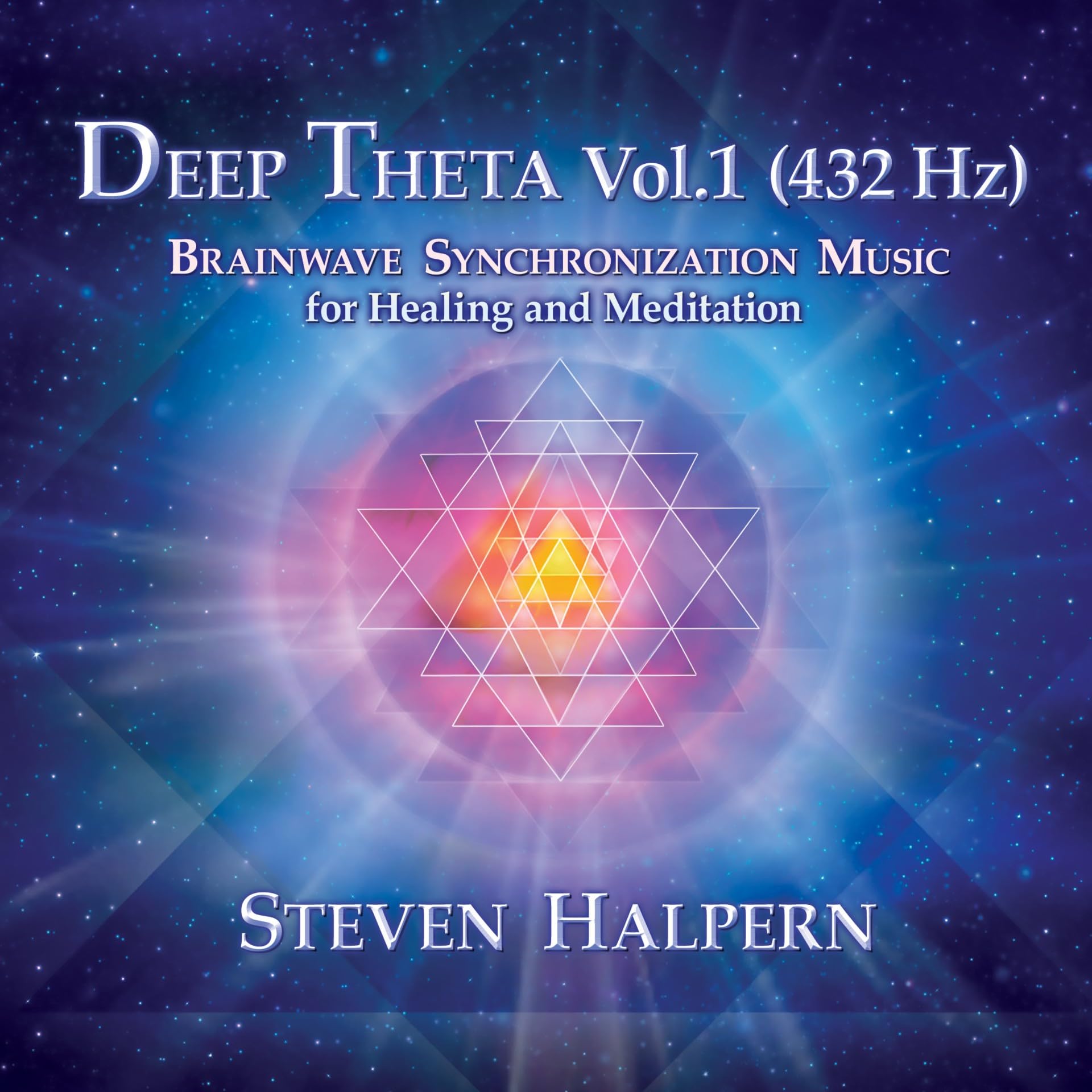 CD cover with a glowing pink lotus and starry blue background.