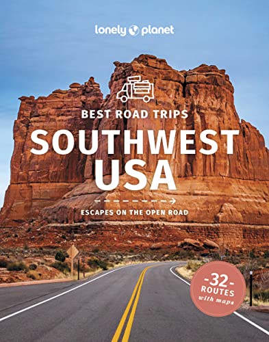 Lonely Planet Southwest USA travel guide cover featuring a desert road and red rock cliffs.