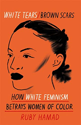 Book cover with a portrait of a woman and orange background.