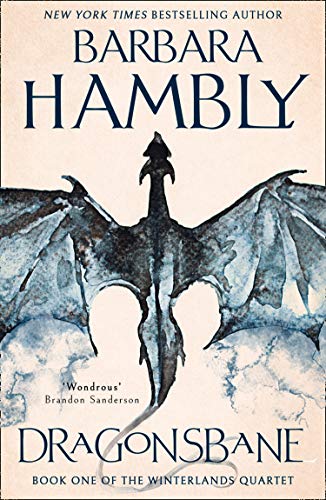 Book cover: Dragonsbane by Barbara Hambly, featuring a silhouetted dragon.