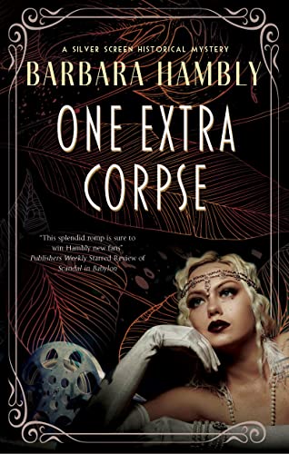 Book cover: woman in 1920s attire, skull, ornate black and red design.