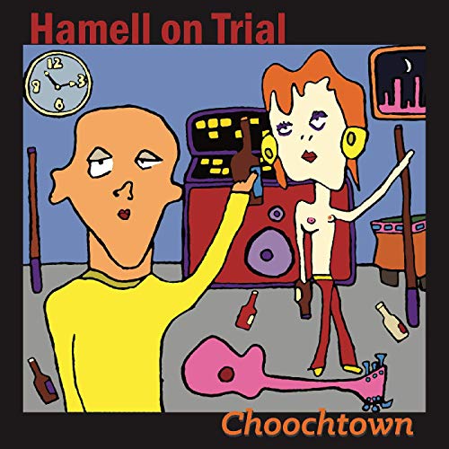 Cartoon album cover with figures, instruments, and a clock; "Choochtown" text.