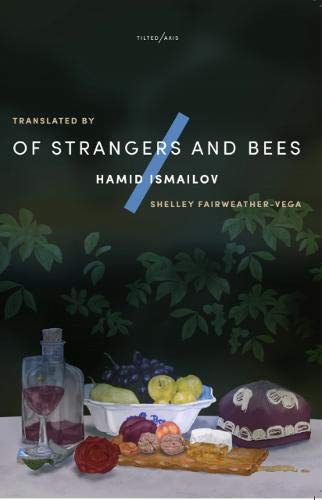 Book cover with still life of fruit, flowers, and a painted loaf.