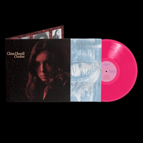 Red vinyl record with album cover featuring a portrait of Claire Hamill.