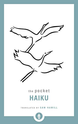 Blue book cover with black line drawing of two flying cranes.